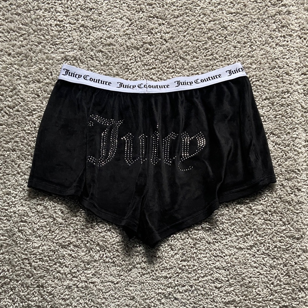 Juicy Couture Black Velvet Lounge Shorts